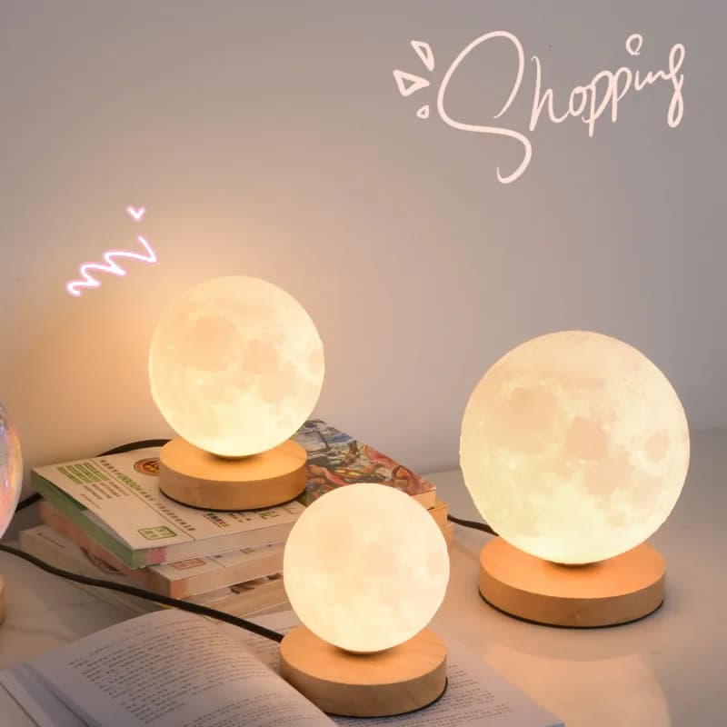 3D Lunar Lamp Bedside Lamp for Bedroom Spina USB Night Lights Living room lamps Stand Light Decor Home