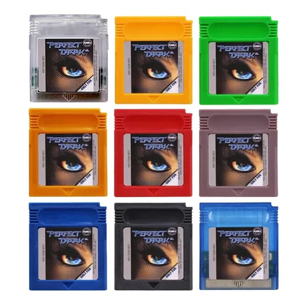 Cartuccia di Gioco GBC Versione USA Riscrivibile, Perfect Dark, 9 Colori di Guscio, con Batteria, Scheda per Console di Videogiochi