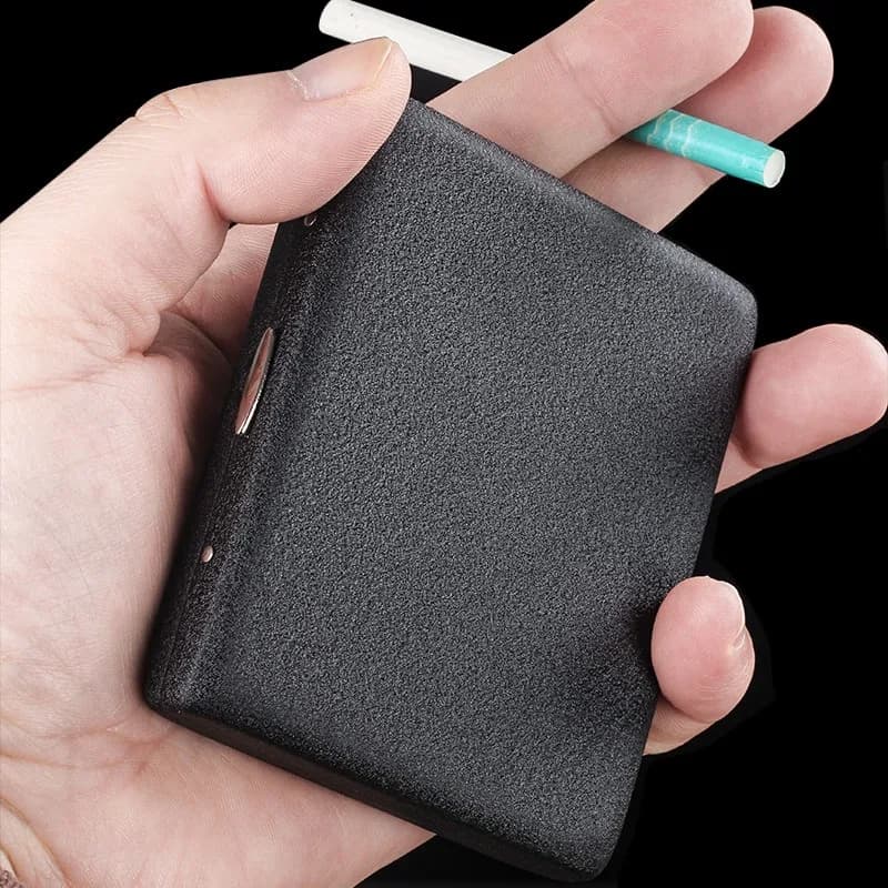 Pack of 20 boxes for black satin metal cigarettes Waterproof portable cigarette holder Iron clip Pressure resistant Moisture smoking tool