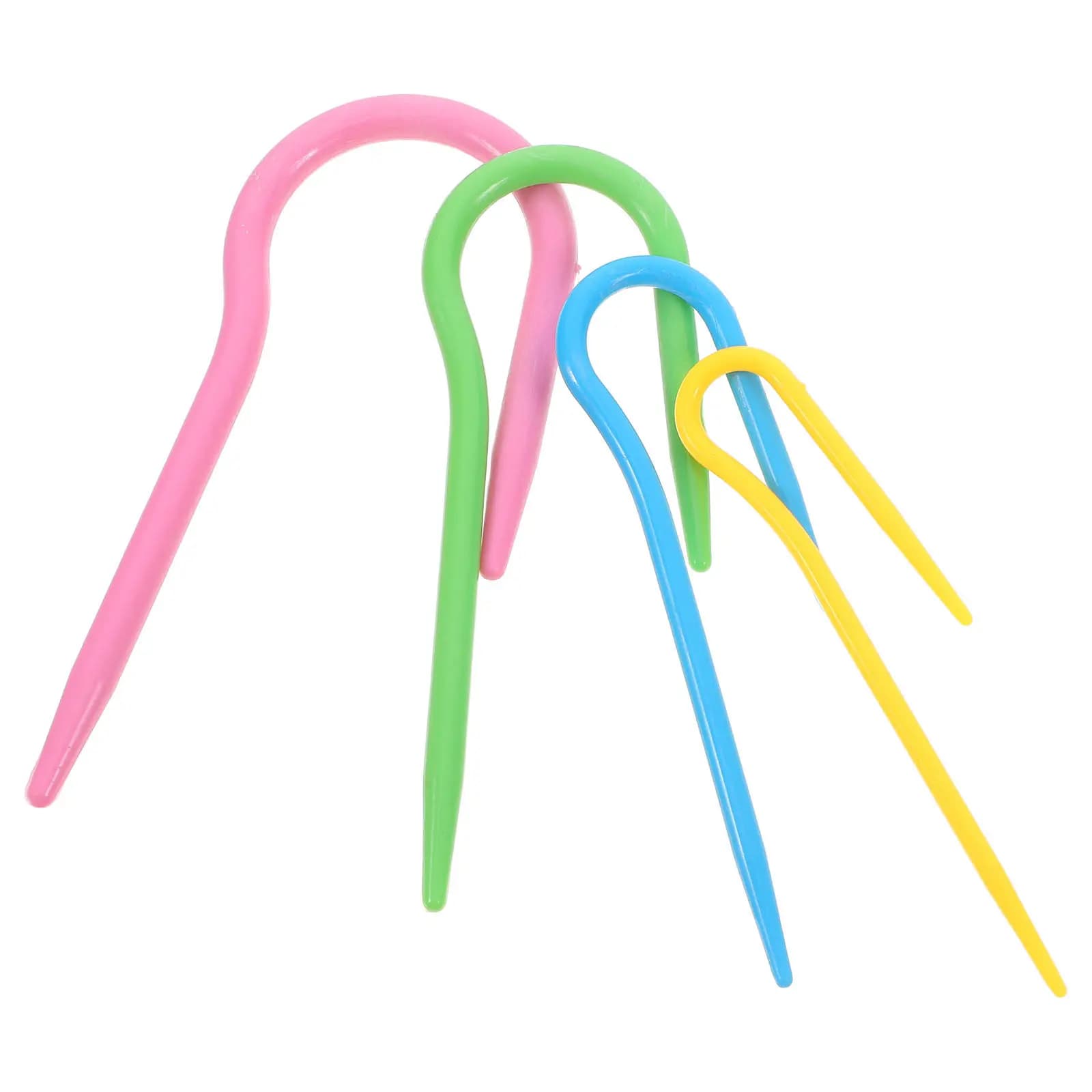 Set di 4 Ferri da Uncinetto Colorati a Forma di U in Plastica ABS, Strumenti per Maglieria, Ricamo e Pizzo, Leggeri ed Ergonomici
