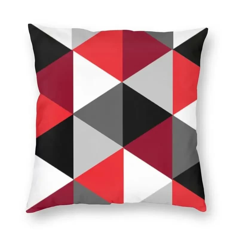 Fodera per cuscino astratta grigio rosso turbinii con stampa corta in peluche per fodere per cuscini decorativi per divani del soggiorno