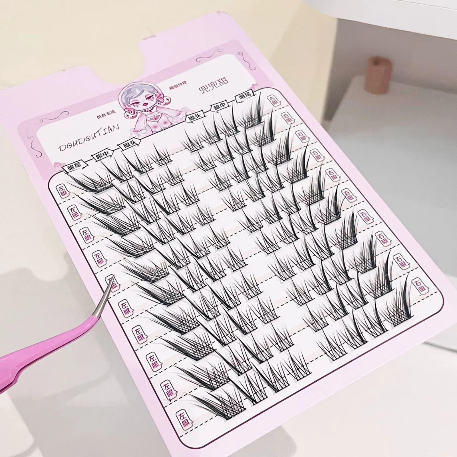Extensions of the Fox style lashes Faux alate 7-12mm Black mixed C Curl 0.05 mm Fiber Thin eyelashes Thin natural makeup