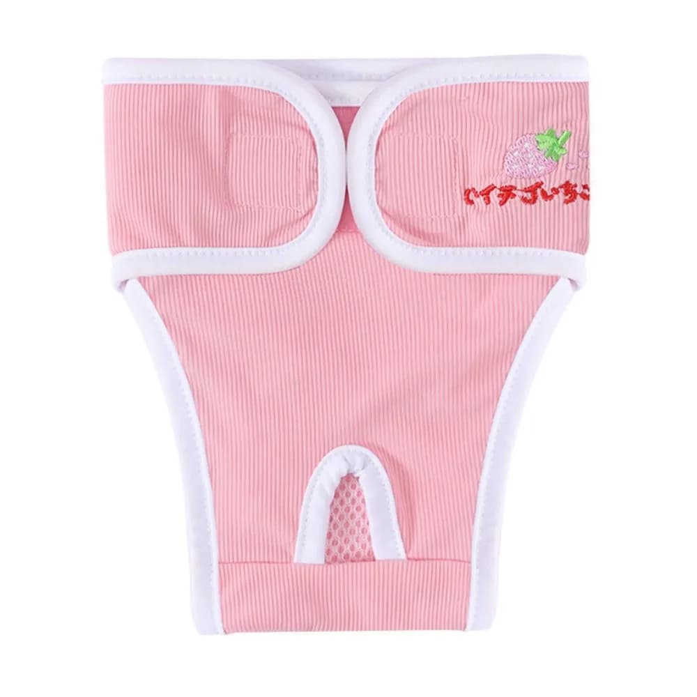 Pantaloni fisiologici per animali domestici con stampa di frutta Ricamo Pannolini sanitari per animali domestici a prova di perdite Comodi pantaloncini per cani traspiranti Intimo