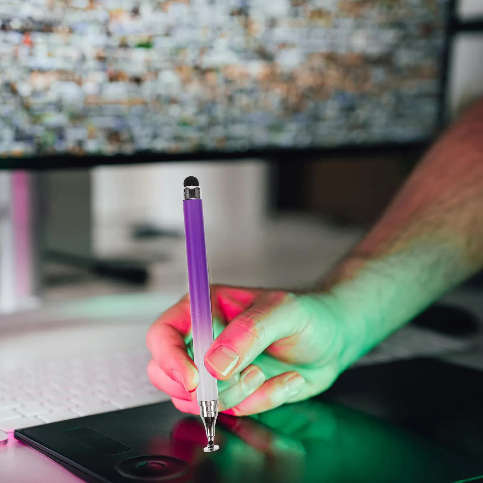 Penna stilo capacitiva da 10 pezzi per schermi touch, in lega di alluminio, universale per tablet e telefoni, per scrivere, disegnare, prendere appunti con precisione
