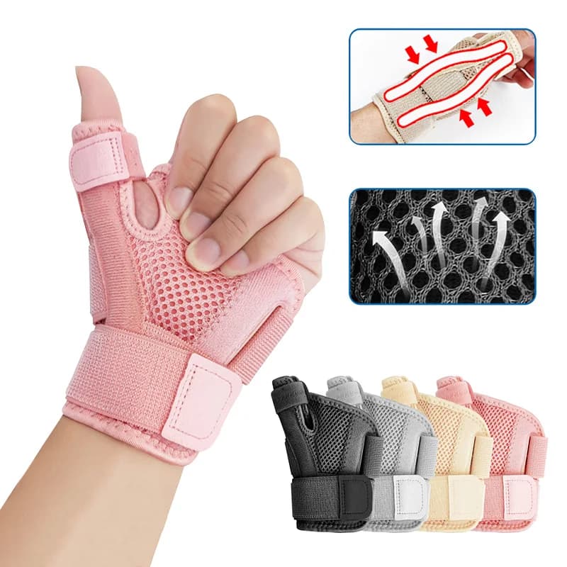 1Pc Stecca per pollice regolabile Supporto per polso traspirante Uomo Donna Stabilizzatore per pollice Tutore per polso Artrite Tendinite da polso Polsino