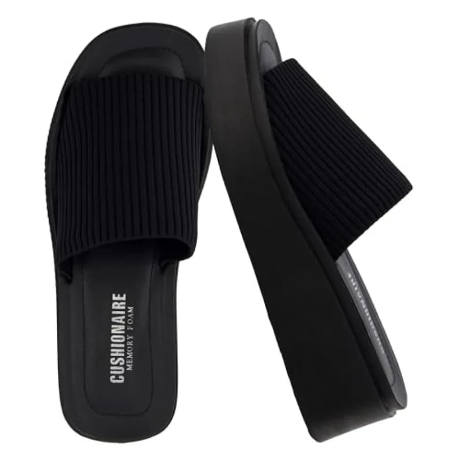 Sandali da donna con zeppa e plateau Pim, con tomaia in maglia robusta e memory foam, sandali estivi da donna