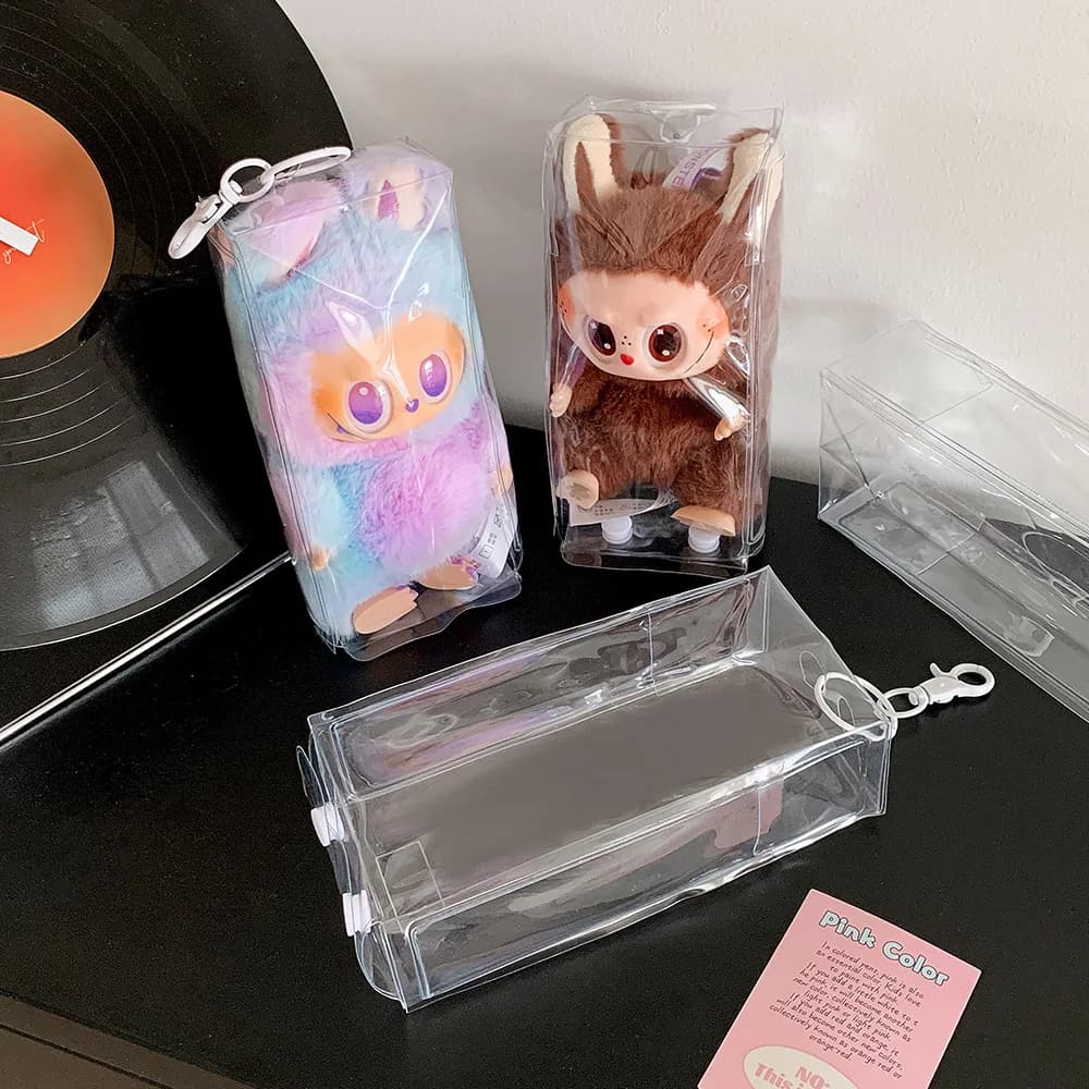 Borsa da trasporto per bambole in PVC trasparente per ragazze Borsa da 10 cm per riporre i bambini Zaino per studenti Accessori Vetrina da viaggio