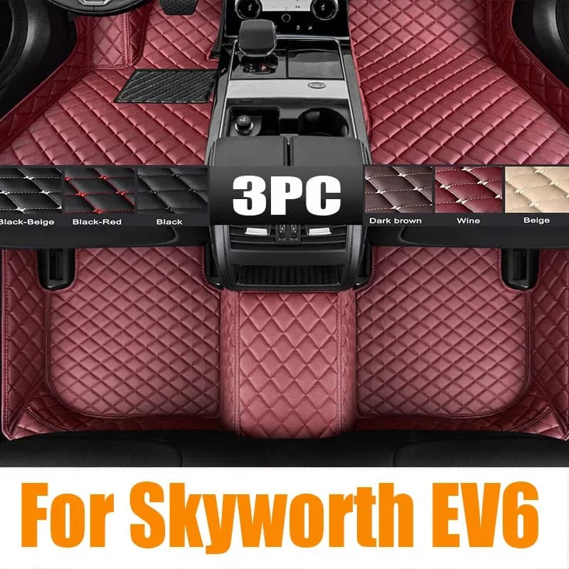 Originale TPE Tappetino Auto Per Skyworth EV6 Skywell ET5 2021 2022 2023 2024 Universale In Pelle Rilievo Del Piede LHD Tappeto di Lusso Auto A