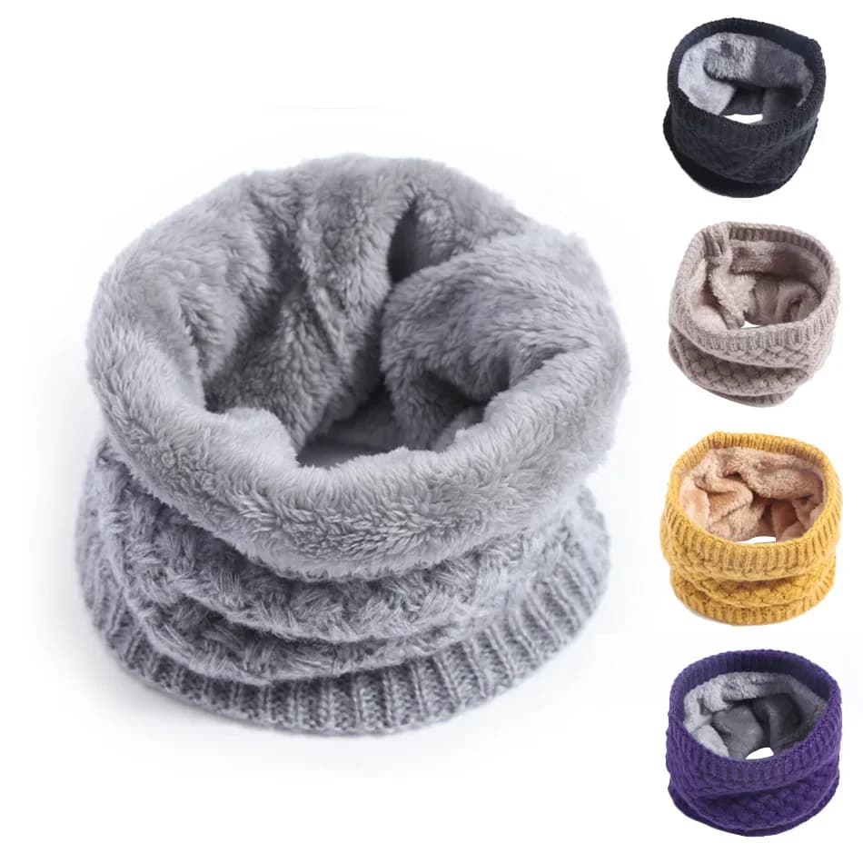 Polar fleece ladder with endless winter knit scarf for children and girls