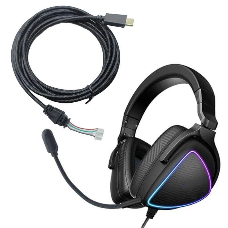 For ASUS ROG Delta / ROG Delta S USB-C Gaming Headphones Cable Aux Wire Headphone Cable Line