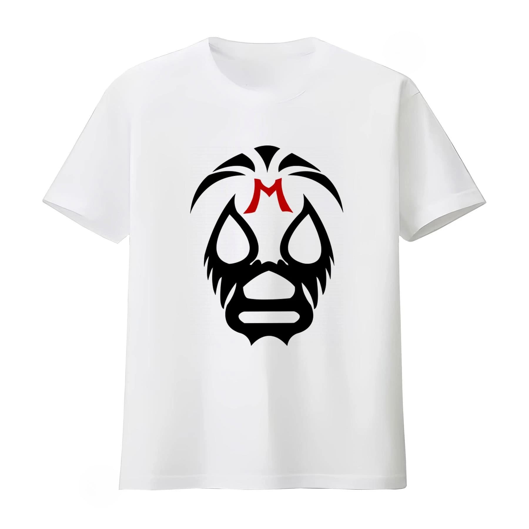 Maglietta con Maschera del Lottatore Messicano Mil Mascaras, T-shirt a Tema Lucha Libre, Abbigliamento Uomo e Donna, Maglietta Estiva 2026