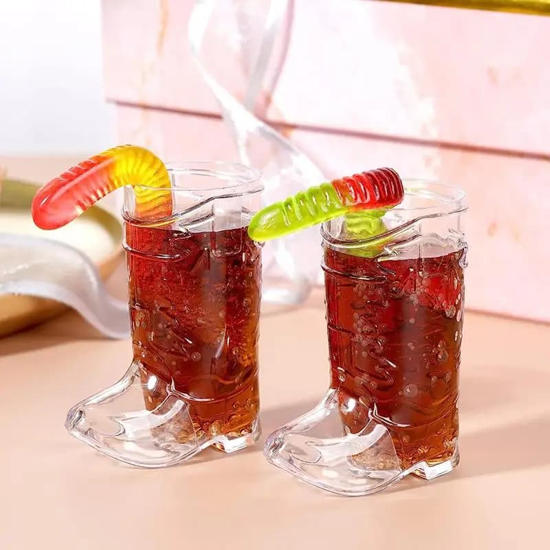 Nuovo Set da 10 Mini Bicchieri Trasparenti a Forma di Stivali da Cowboy/Cowgirl per Decorazioni Feste di Compleanno, Matrimoni, Addio al Nubilato e Regali