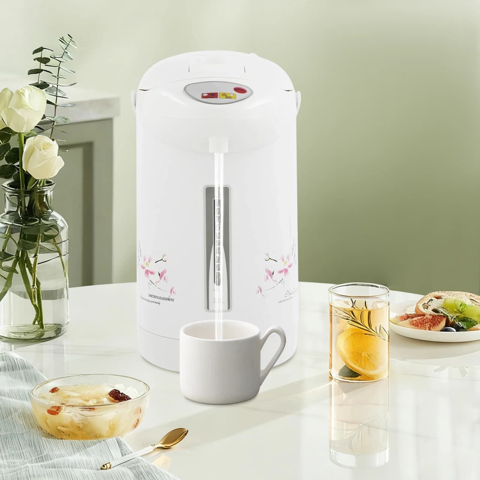 Bollitore elettrico per acqua calda da 750 W 110 V, distributore di acqua calda da 3 litri/0,79 galloni, bollitore elettrico da tavolo in acciaio inossidabile 304 per casa e ufficio