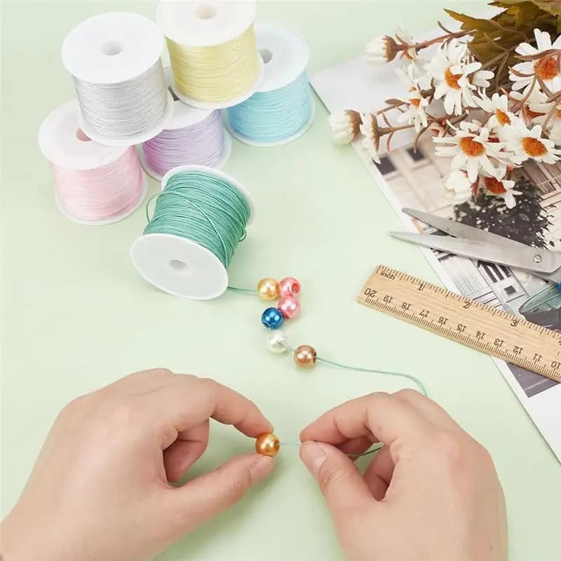 300 Yards 0.8Mm Nylon String For Bracelets, 6 Colors Braided Thread Bracelet String Thread Wind Chime For Jewelry Making Eco-Fri