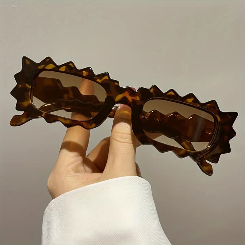 Occhiali da sole rettangolari irregolari da donna e da uomo, bicolore, colorati, divertenti, per vacanze, feste, viaggi, spiaggia, occhiali jjj