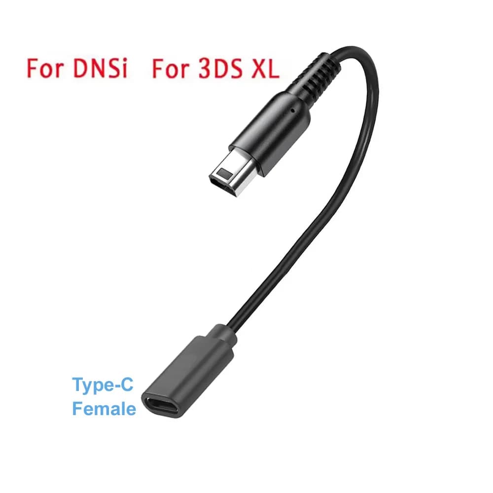 USB Type C Charging Cable Adapter for 3DS XL/3DS LL/New 3DS/3DS XL/3DS/New 2DS LL/2DS XL/2DS/DSi/DSi XL