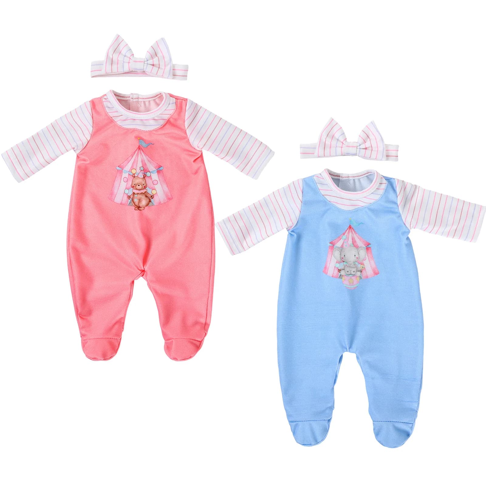 Vestiti per bambole da 16-18 pollici (40 cm), set di abiti con motivo da circo, bambole reborn, bambole per bambini, giocattoli per bambini, regali di compleanno e festività