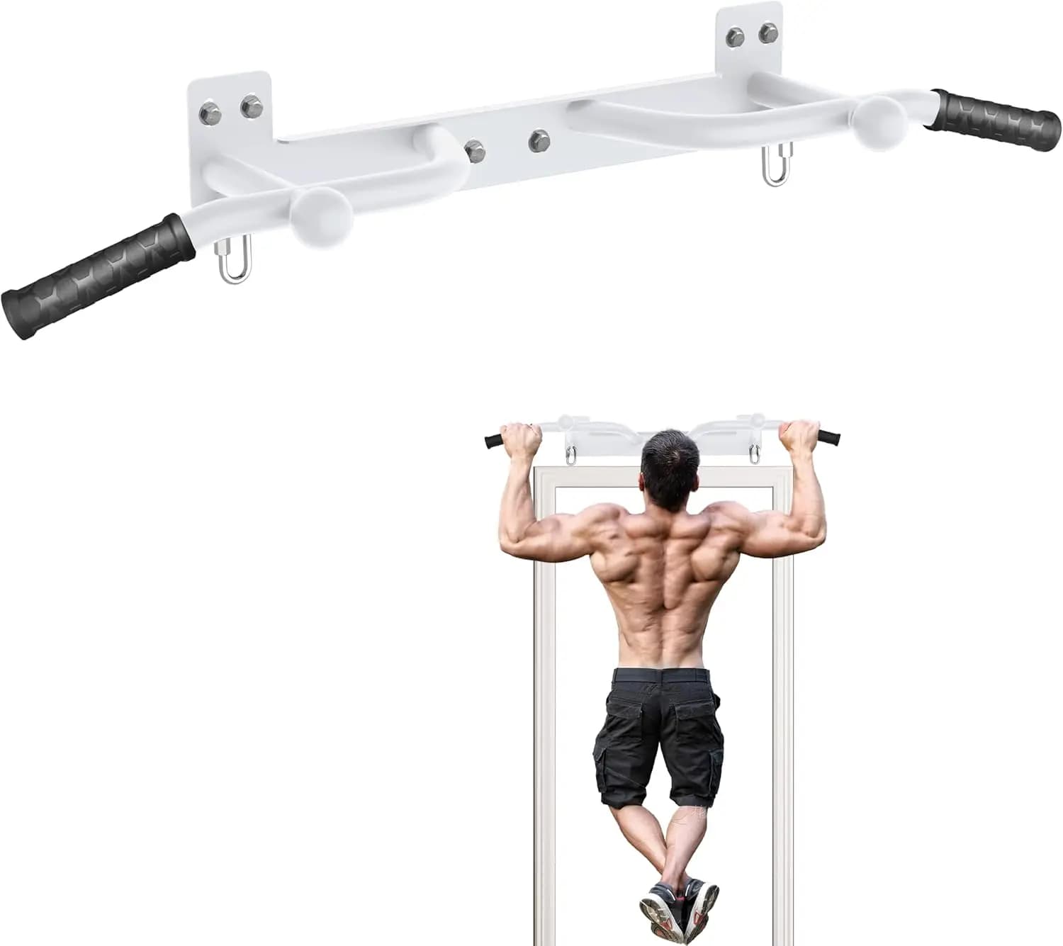 Wall mounted traction bar - Traction bar for heavy loads, traction bar for garages, joints, wall mounting - Multi-functional fitness bar, support