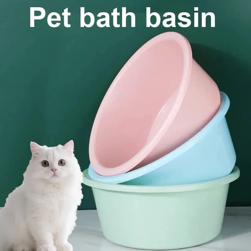 Vasca Multifunzionale per Toelettatura di Cani e Gatti, Grande Piatto in Plastica Resistente per Lavaggio del Viso Domestico