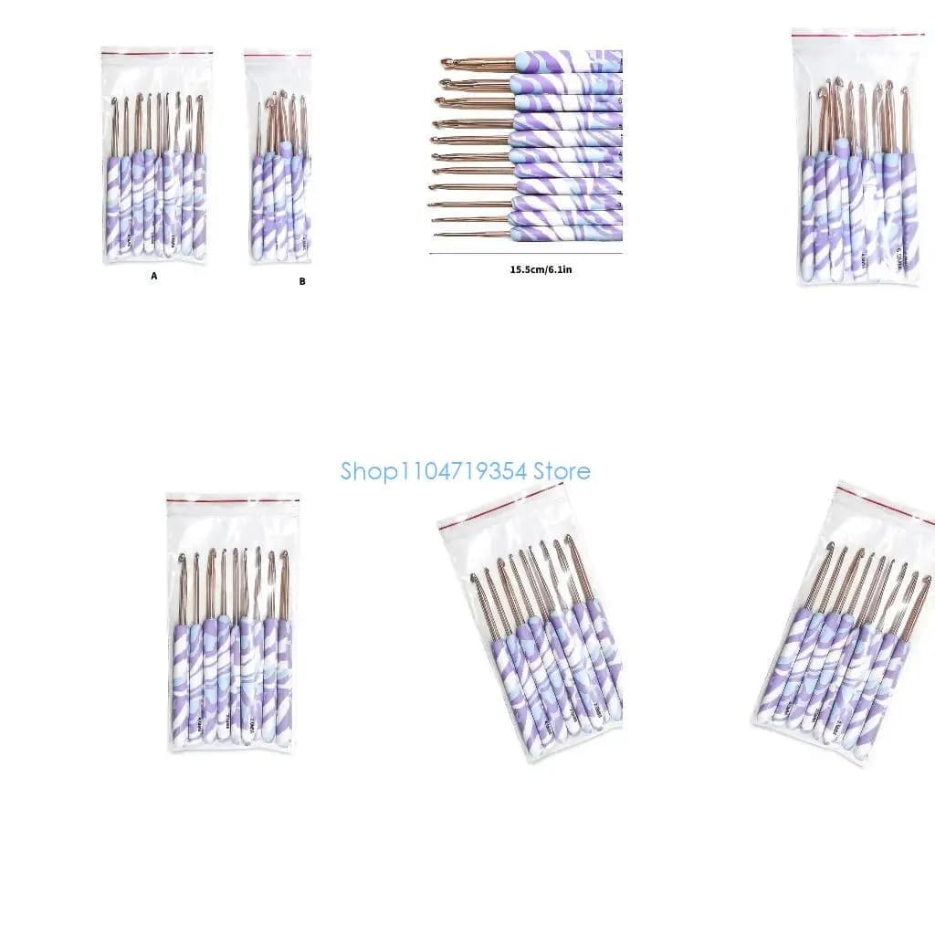 0XLD 9/11Pcs Ergonomic Crochet Hook for Beginner Knitting Sweater 2.0mm-6.0mm OR 2.0mm-8.0mm Ergonomic Grip Crochet Hook