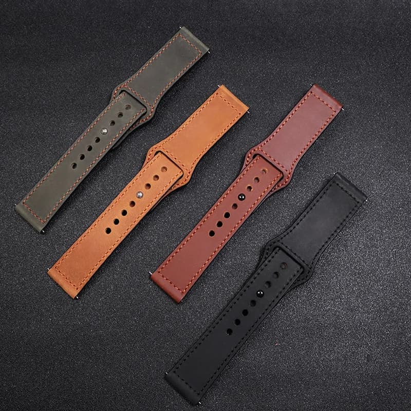 Cinturino in pelle per Samsung Galaxy watch 7/6/5/pro/4/Classic/Active 2 Bracciale 20mm 22mm Bracciale Amazfit GTS/GTR 4/3/2 mini Band