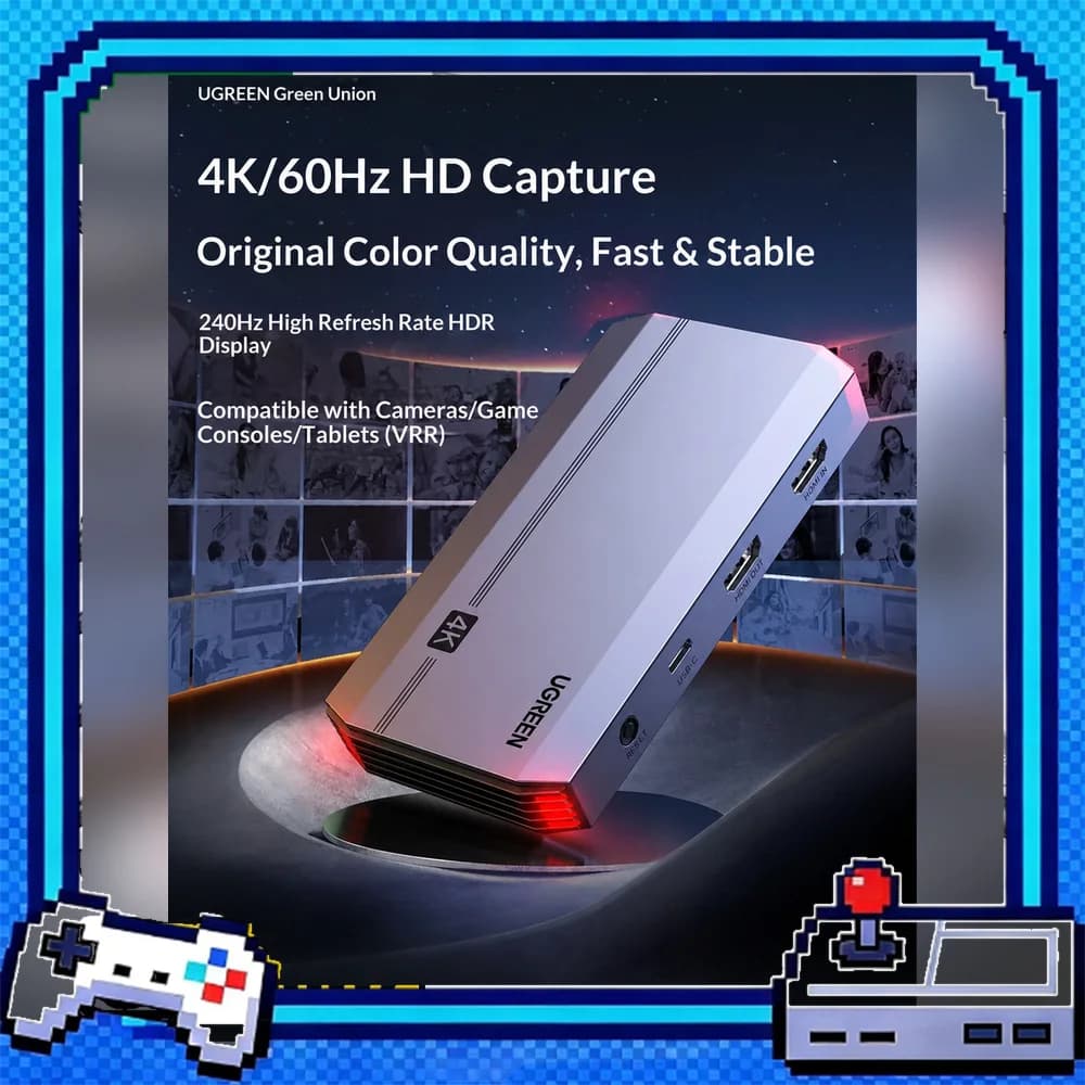 UGREEN 45645 CM758 HDMI Video Capture Card 4K 60Hz Capture and Loop-Out for Camera Console PC Live Streaming