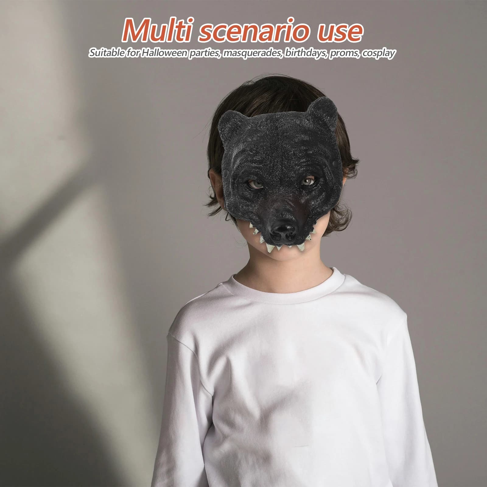 Maschera da orso per adulti Costumi di Halloween Maschere per animali carini Ballo in maschera Puntelli pelosi leggeri e confortevoli