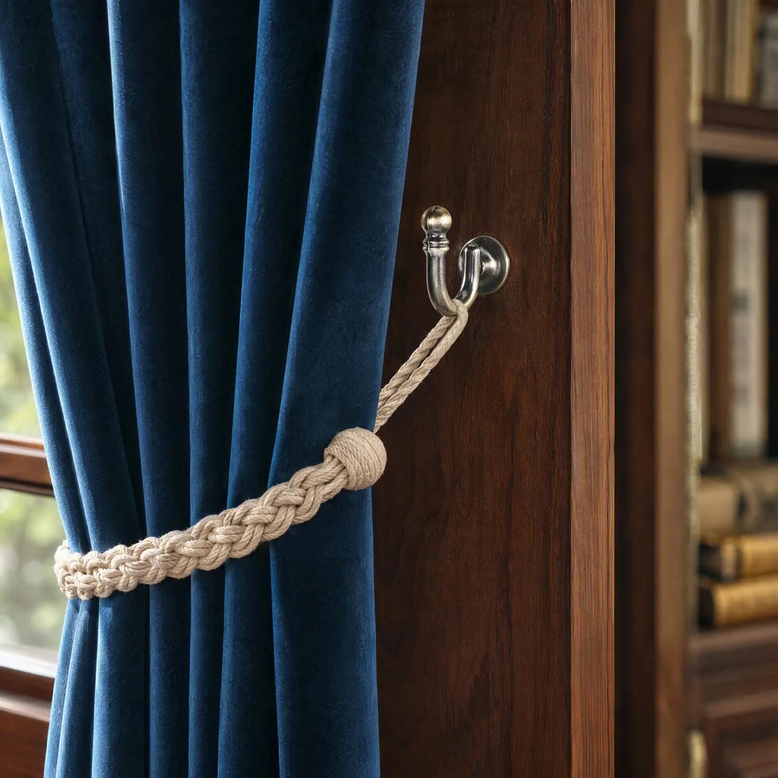 1Pair Curtain Holdback Hook Alloy Wall Mounted Drapery Tieback for Curtains Smooth Finish Stylish Design Home Decor Accessories