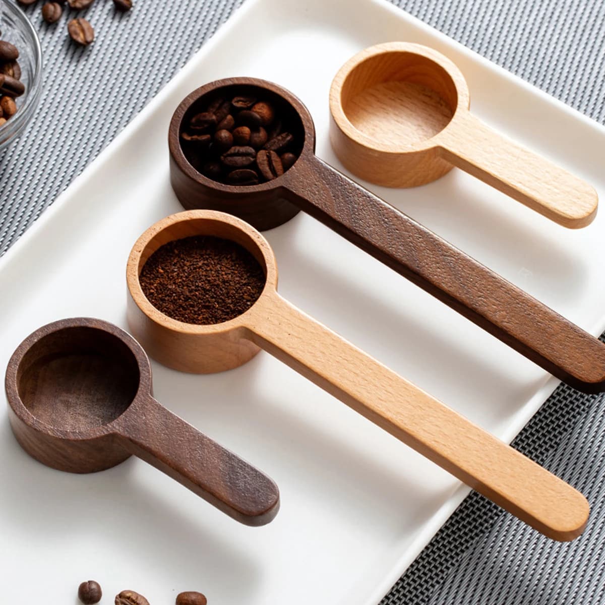 Handmade Solid Walnut Coffee Scoop Measuring Spoon 1 Tablespoon 15ml for Ground Coffee Tea Spices Protein Powder Home Gift