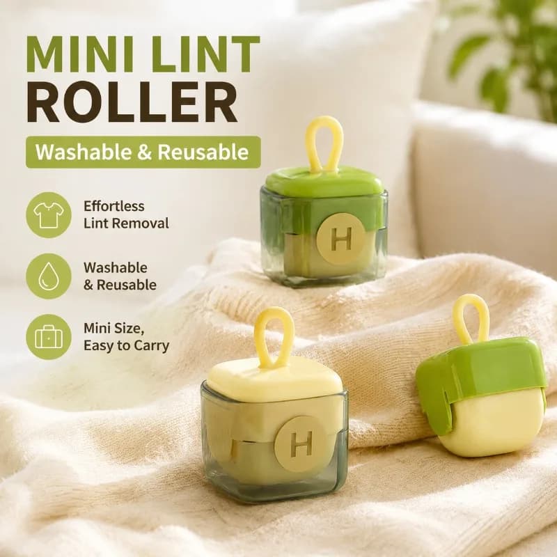 Square Candy Shaped Washable Lint Remover Mini Portable Reusable Fabric Cleaning Roller Multifunctional Dust Fur Sticking Tool