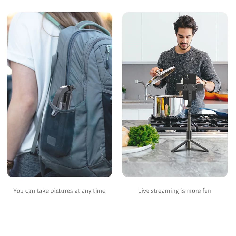 NUOVO Stabilizzatore Portatile per Smartphone con Bluetooth, Treppiede e Asta Selfie Pieghevole per iPhone
