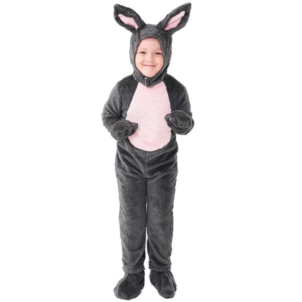 Cute Plush Grey Rabbit Animal Cosplay Costumes Rabbit Jumpsuit Pajamas Onesie Household Clothes Loose Sleepwear