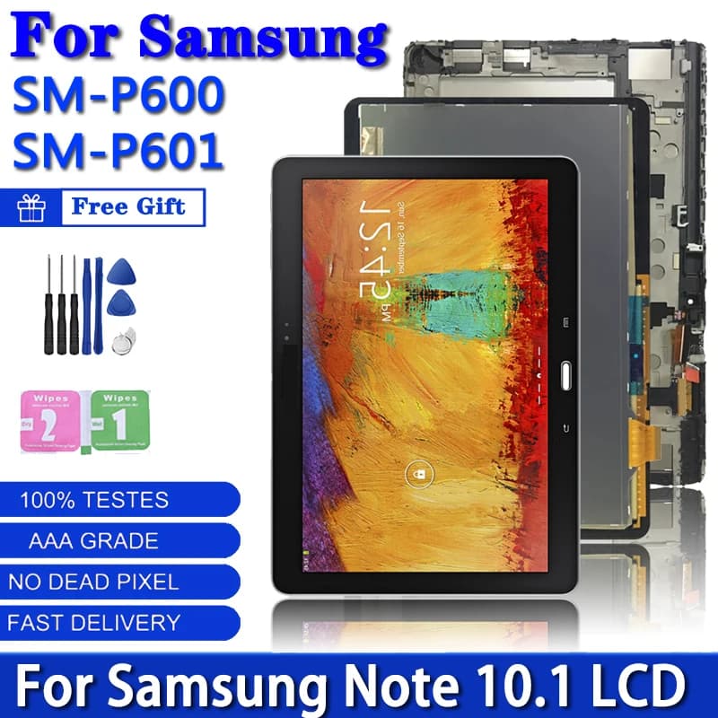 Pop Testato Per Samsung Nota 10.1 SM-P600 P601 P605 Display LCD Touch Screen Digitizer Sostituzione Con Supporto Telaio S Pen
