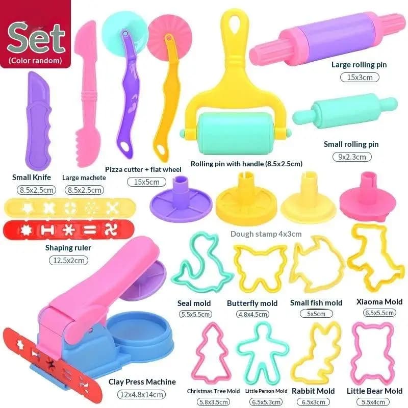 Fun Play Tools Kit For Kids Toddlers Playdough Extruders Knives Rollers Cutters Clay Accessory Toy