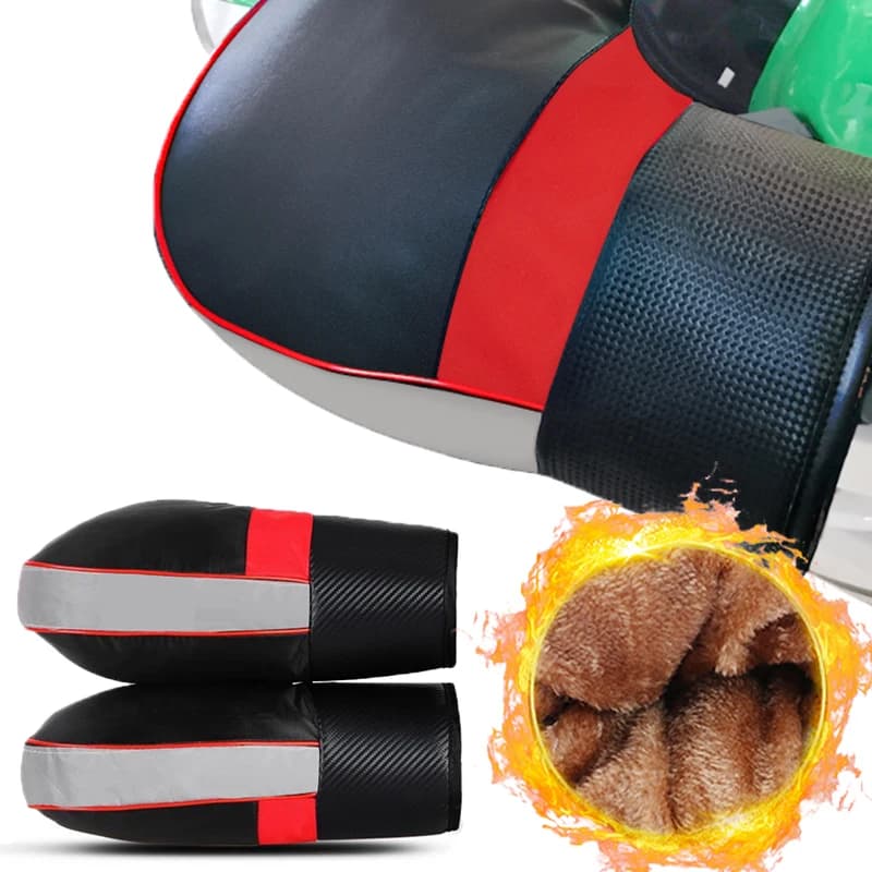 Guanti da ciclismo autunnali e invernali Materiale PU impugnature da moto per veicoli elettrici impermeabili Guanti in cotone ispessito spot all'ingrosso