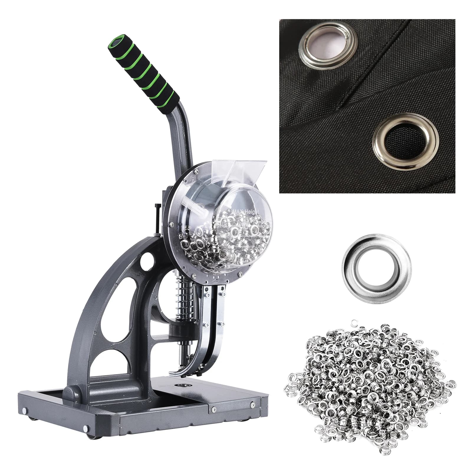 Kit di Attrezzi Multiuso per Foratura, 2000 Pezzi di Occhielli Resistenti, Kit di Attrezzi per Occhielli e Anelli per Teloni, Tessuti, Pelle, Tende, Vinile, Tela e Simili