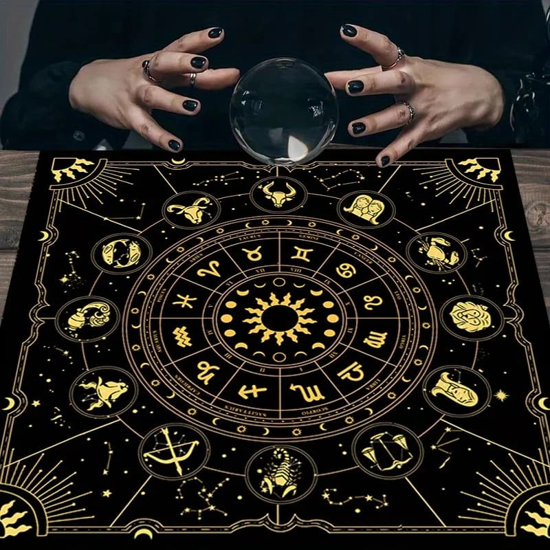 VIKAMA costellazione psichedelica tarocchi tovaglia divinazione altare panno oracolo astrologico carta pad sala giochi dormitorio arredamento