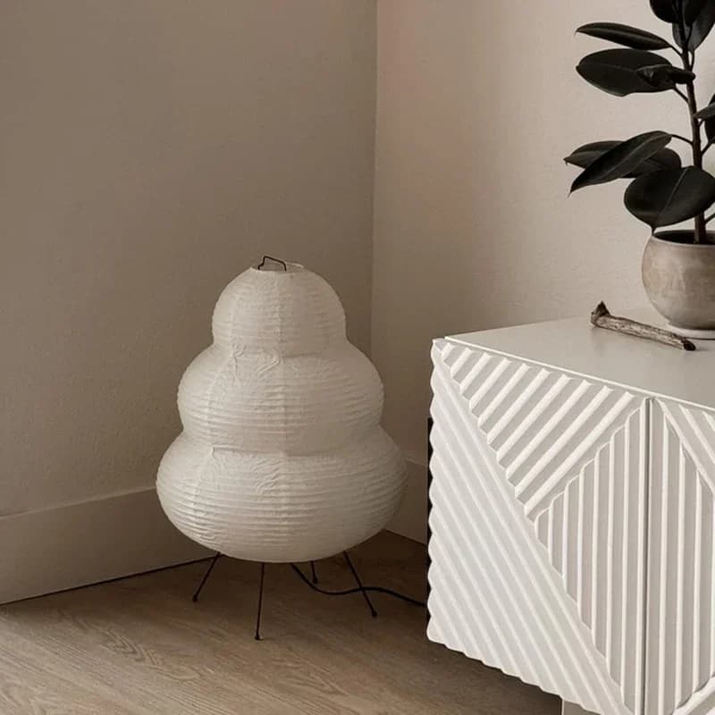 LED desk lamp in Japanese style rice paper, night light for living room, hotel bedroom, bedside table, living room, home decoration, artistic lighting