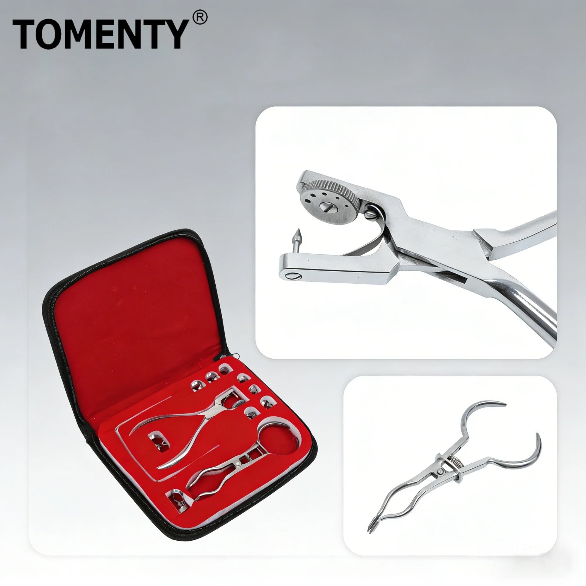 1Set Dental Dam Hole Puncher Set Puncher Pliers Rubber Stamp Barrier Dams Punch Perforator Dental Floss Punching Plate Tool