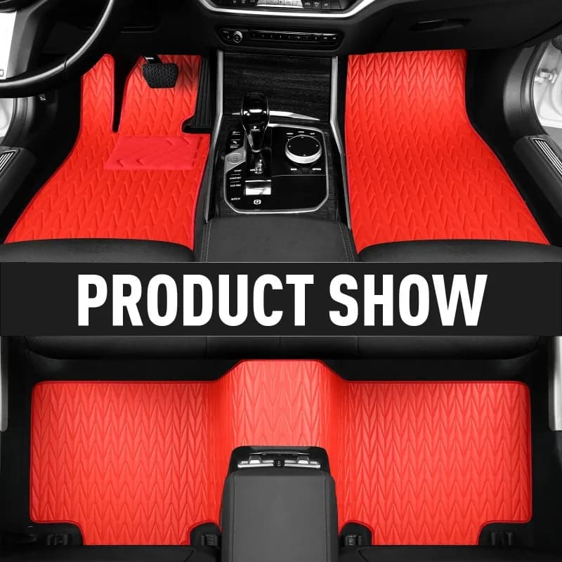 Car mat for Ford Mustang 2015-2022 Car mat for durable auto anti-slip red artificial leather accessory for easy to clean car
