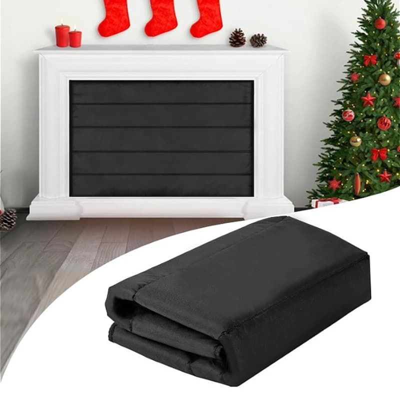 Coperta per camino magnetica da 32 "x 39" 600D per coperture per camino da interno per la perdita di calore Mantenere i disegni arresto Tappo per camino per perdita di calore
