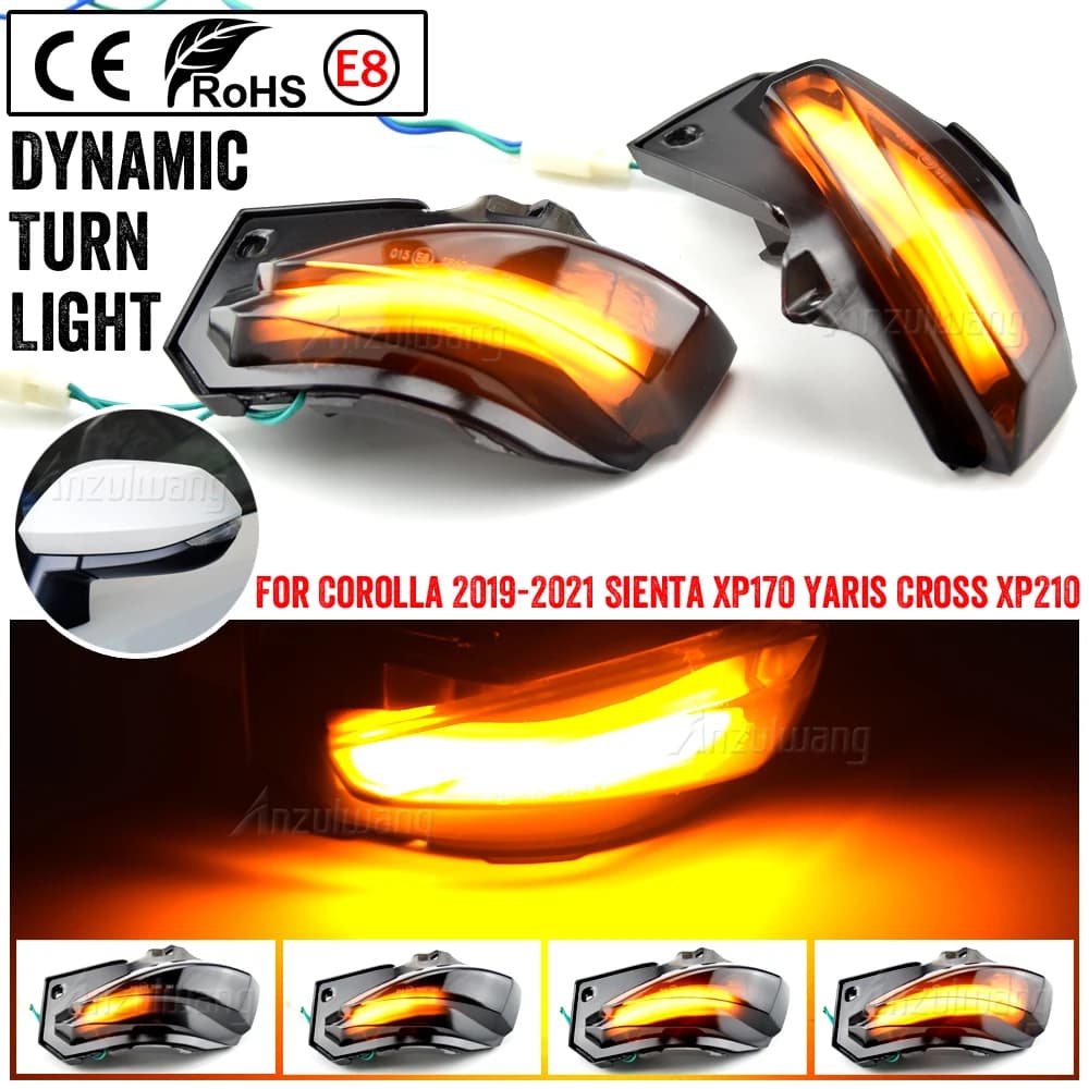 2pcs indicatore di direzione dinamico per Toyota Corolla E210 Sienta XP170 Yaris Cross XP210 LED Light specchietto retrovisore Blinker Arrow