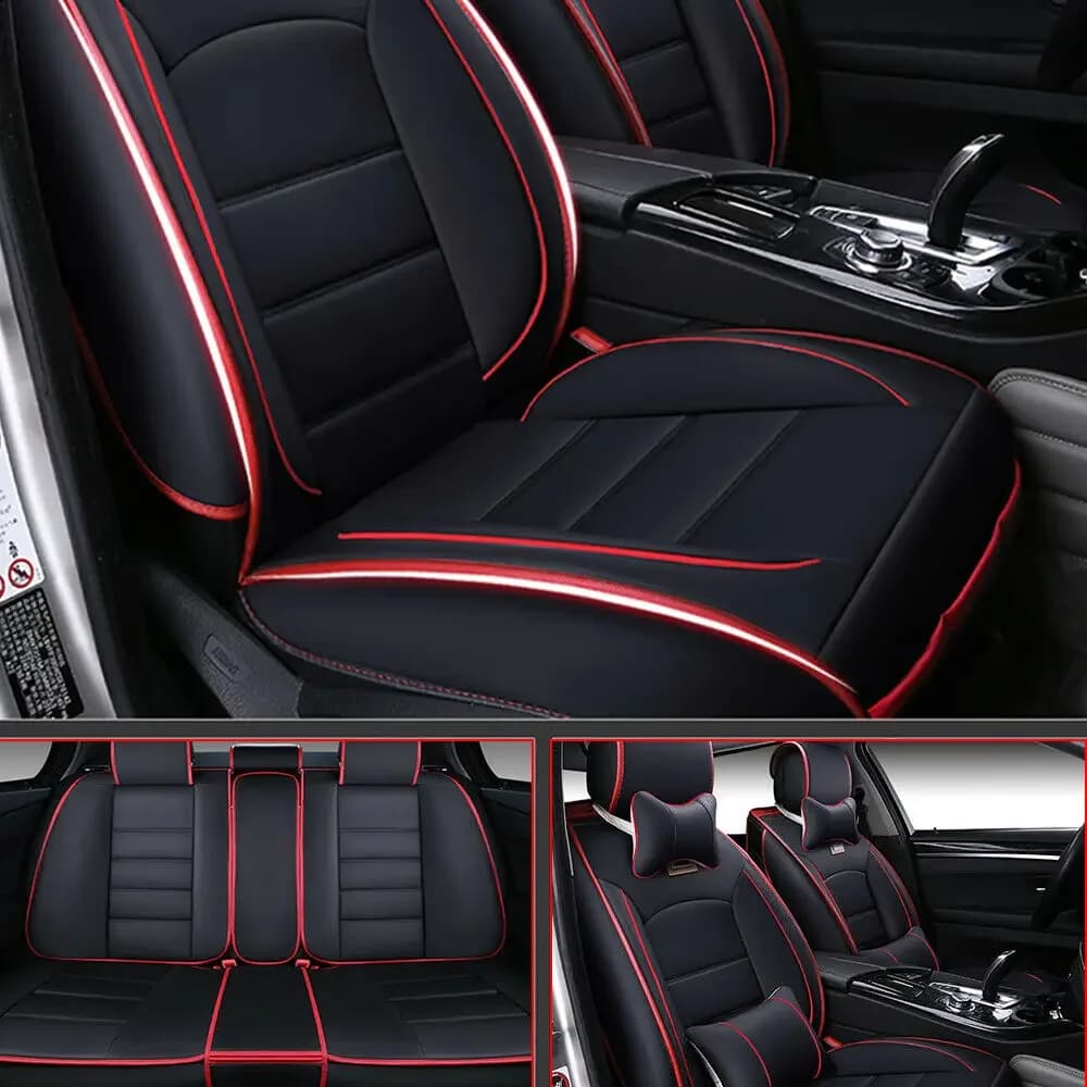 Set completo di coprisedili per auto per camion/SUV/furgoni Kit antiusura per tutte le stagioni con base in silicone antiscivolo (posteriore regolabile da 120-140 cm) ​