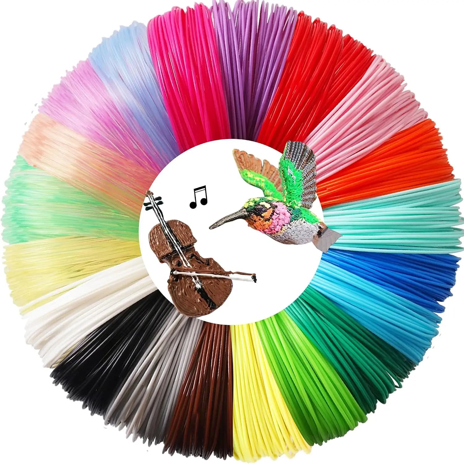 320ft PLA 3D Pen Filament, 20 Colors, 16ft Each, 1.75mm, with 2 Finger Caps, Compatible with Most 3D Pens