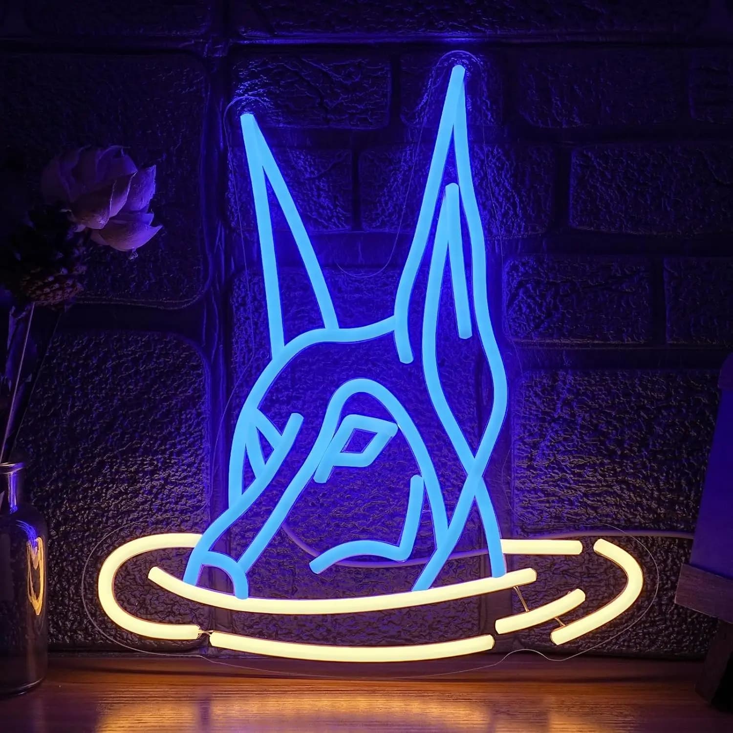 Insegna al Neon a Forma di Doberman, Luce da Parete Artistica, Luce LED USB al Neon per Negozio di Animali, Bar, Festa di Compleanno, Decorazione Camera da Letto, Regalo, Luce Notturna