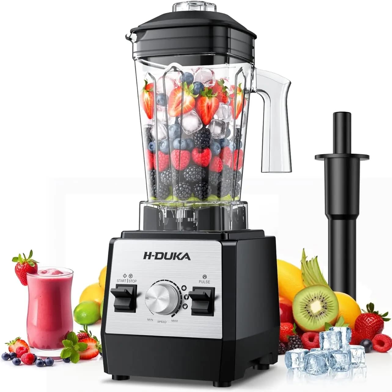 Frullatore da 64 Oz per Frullati e Ghiaccio Tritato, Senza BPA, Lavabile in Lavastoviglie