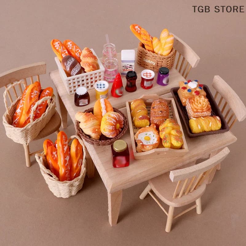 1 set di simulazione cestino per il pane modello di marmellata gioco di cibo decorazioni per la cucina giocattolo casa delle bambole in miniatura accessori per casa delle bambole