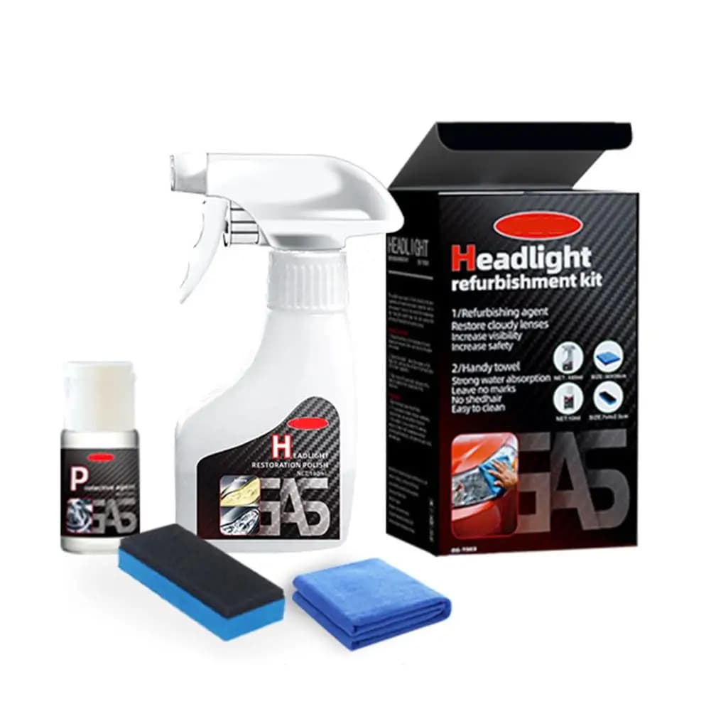 Kit di Restauro Fari Auto, Lucidante Chimico, Pasta Lucidante per Fari, Kit Cera per Fari Auto