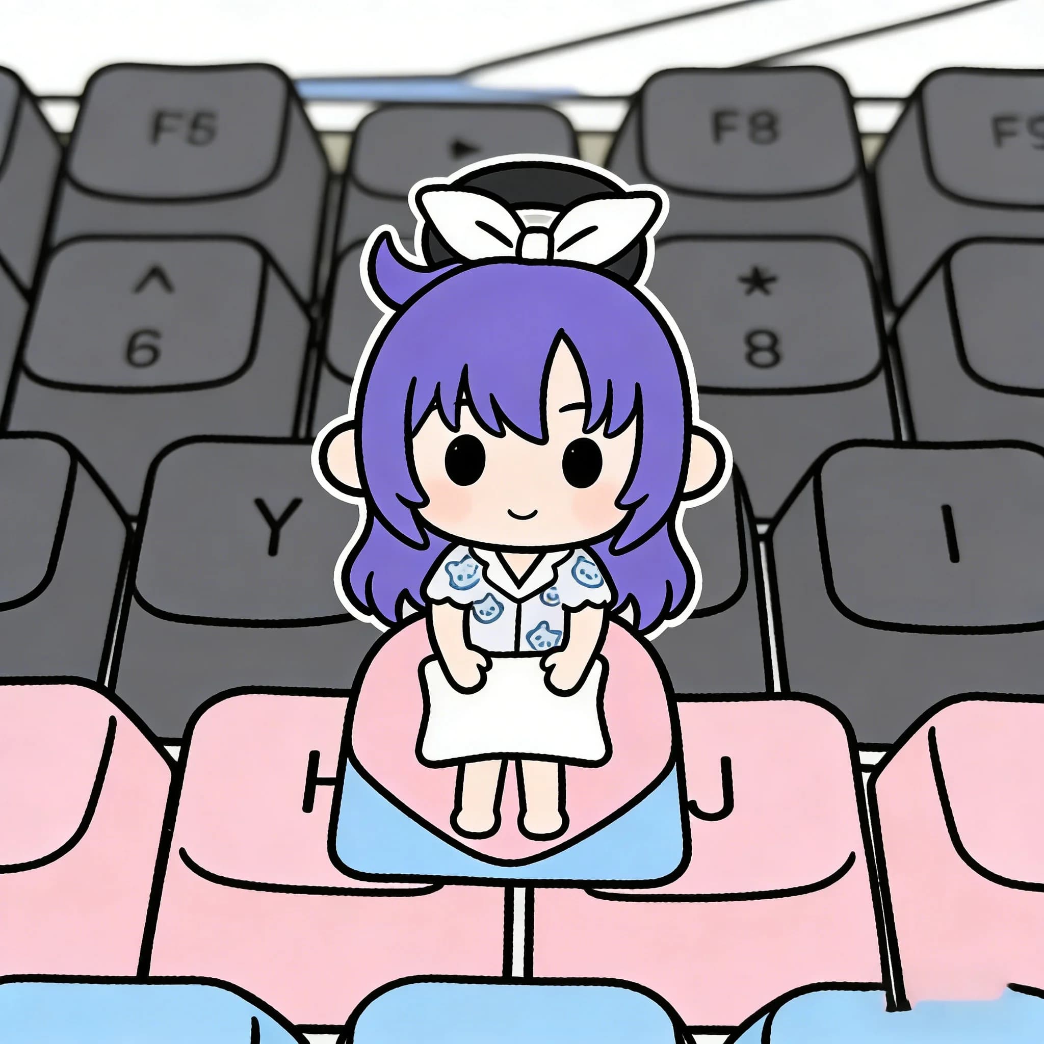 Keycaps in Resina per Tastiera Meccanica a Tema Anime Blue Archive - Personaggio Hayase Yuuka - Regalo per i Fan