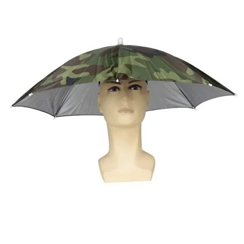 Wearing An Umbrella Fishing A 30cm Camouflage Silver Rubber Hat Sessile Sunshade Lure 39cm Opening Size 65cm 120G